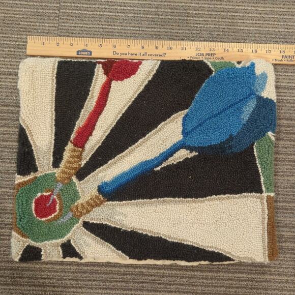 Grandin Road Pillow Covers Pair Darts Billiard Pool Balls Game Room Man Cave - Picture 6 of 7